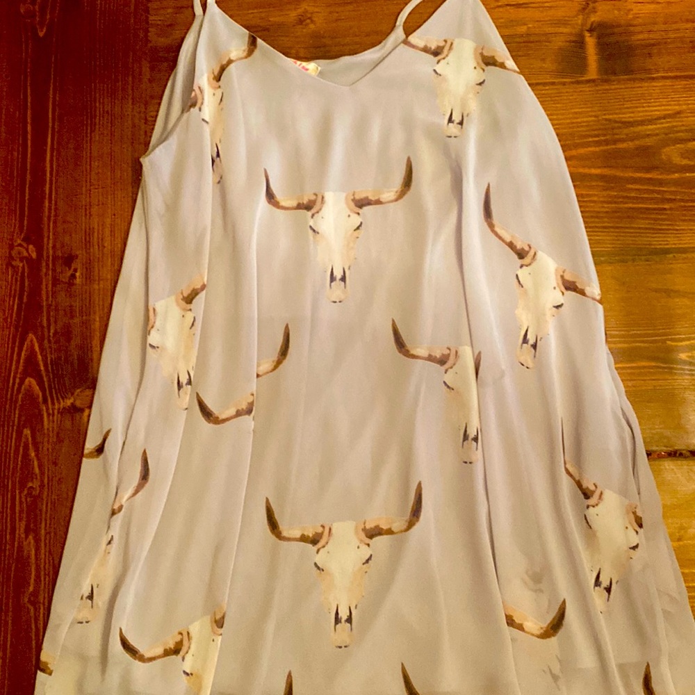 Bull skull head summer dress